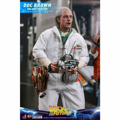 Hot Toys Back to the Future Doc Brown (Deluxe Version) 1:6 Scale Collectible Figure with bonus Plutonium case by MyHackerTech