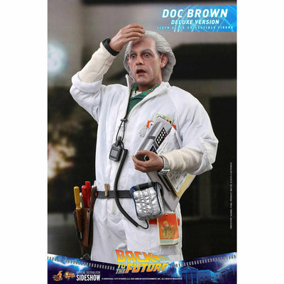 Hot Toys Back to the Future Doc Brown (Deluxe Version) 1:6 Scale Collectible Figure with bonus Plutonium case by MyHackerTech