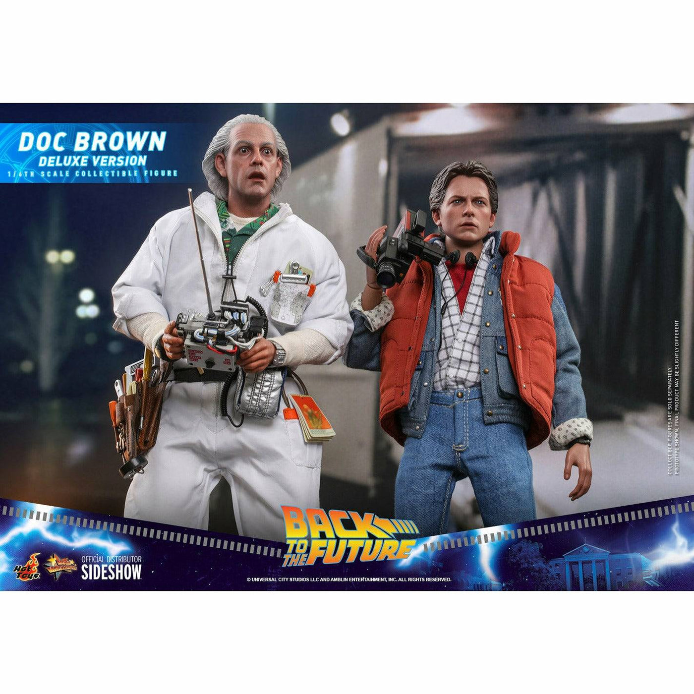Hot Toys Back to the Future Doc Brown (Deluxe Version) 1:6 Scale Collectible Figure with bonus Plutonium case by MyHackerTech