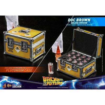 Hot Toys Back to the Future Doc Brown (Deluxe Version) 1:6 Scale Collectible Figure with bonus Plutonium case by MyHackerTech
