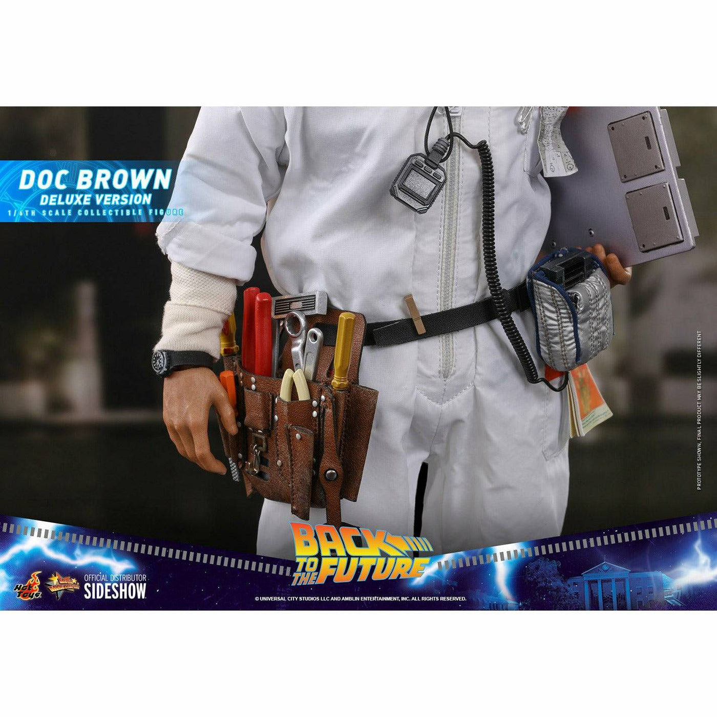 Hot Toys Back to the Future Doc Brown (Deluxe Version) 1:6 Scale Collectible Figure with bonus Plutonium case by MyHackerTech