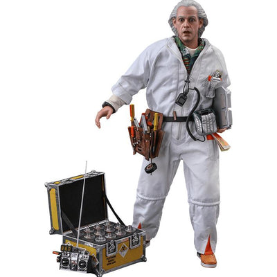 Hot Toys Back to the Future Doc Brown (Deluxe Version) 1:6 Scale Collectible Figure with bonus Plutonium case by MyHackerTech