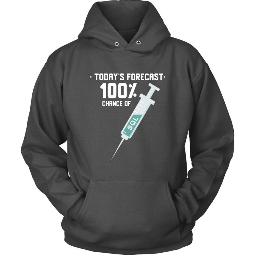 Today's forecast 100% chance of SQL injection - Unisex Hoodie by MyHackerTech