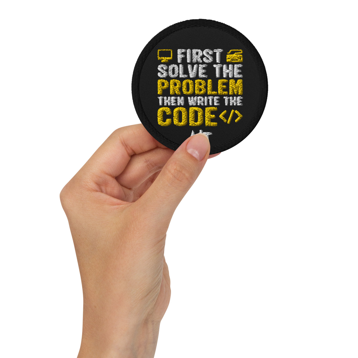 First, Solve the problem; then, Write the code - Embroidered patches