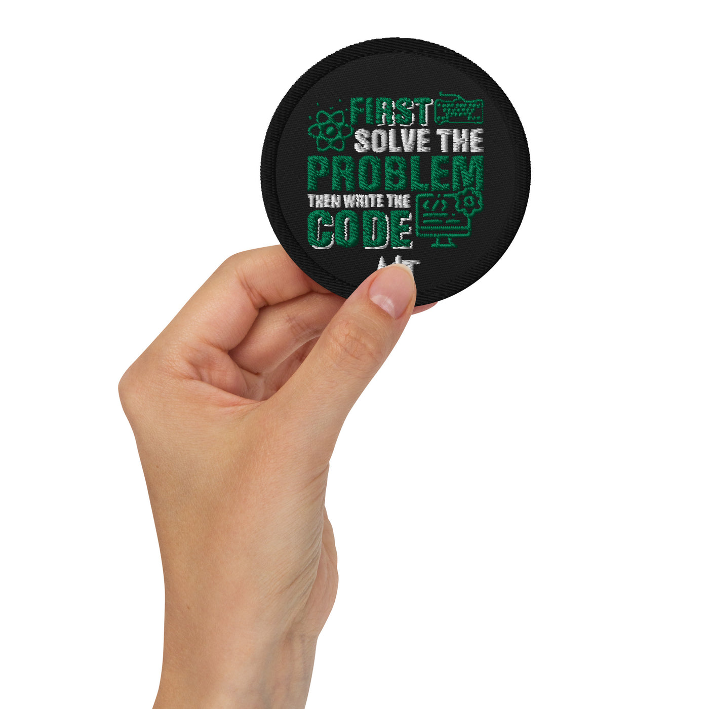 First, Solve the problem; then, Write the code V1 - Embroidered patches
