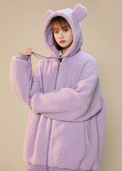 Women's Furry Bunny Ears Winter Jacket by MyHackerTech
