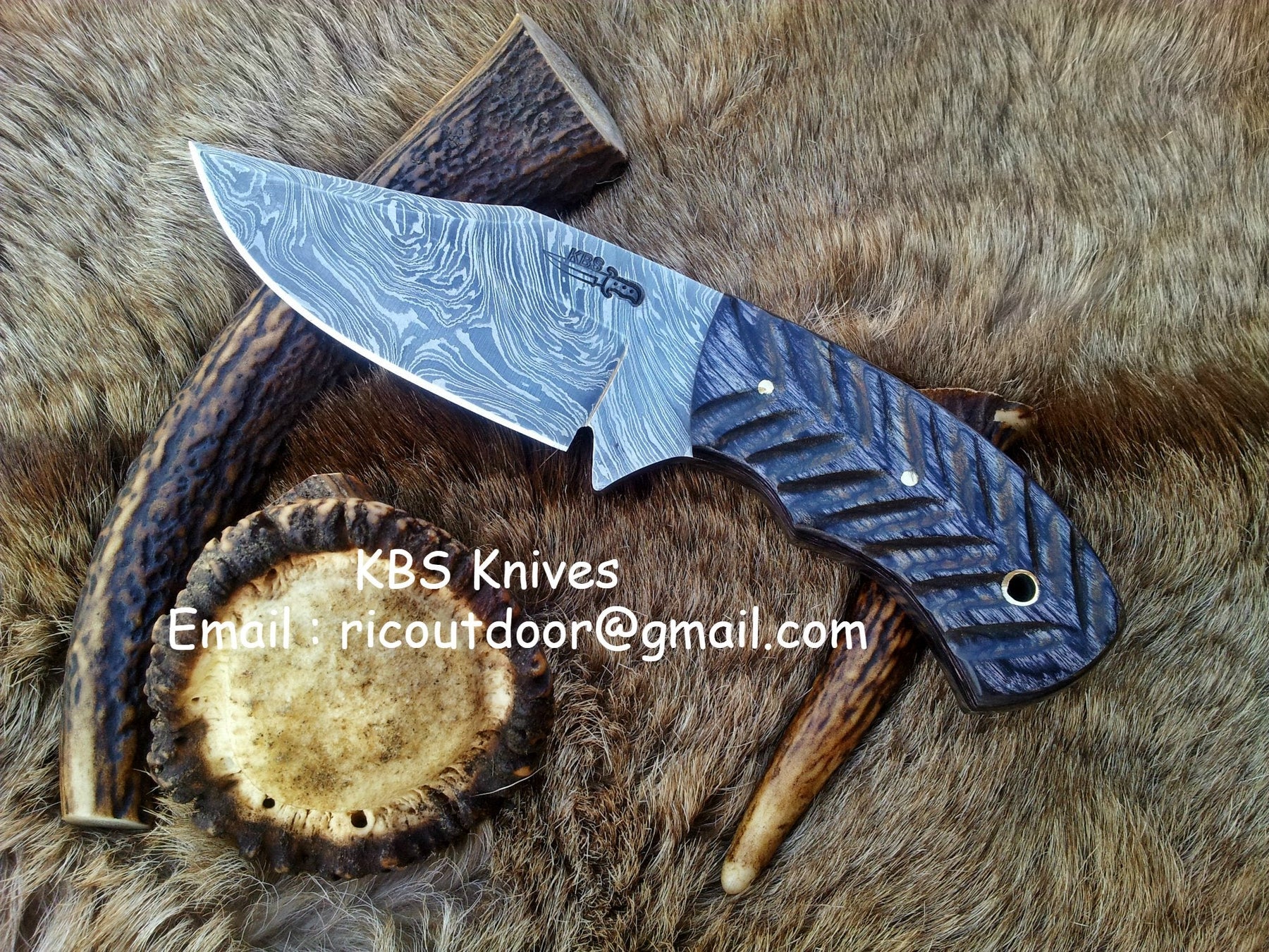 Custom Damascus Steel Field Dressing Deer Skinning Knife with Exotic Pakka Wood Handle – 8.5 Inch Hunting Knife by MyHackerTech