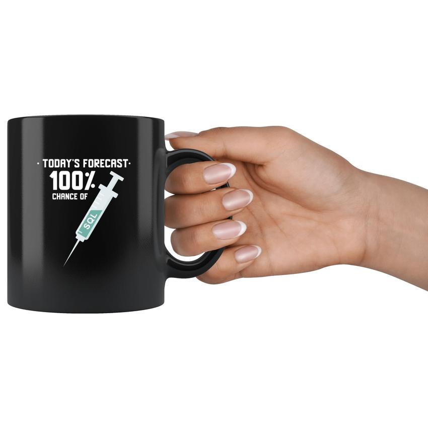 Today's forecast 100% chance of SQL injection - Mug by MyHackerTech