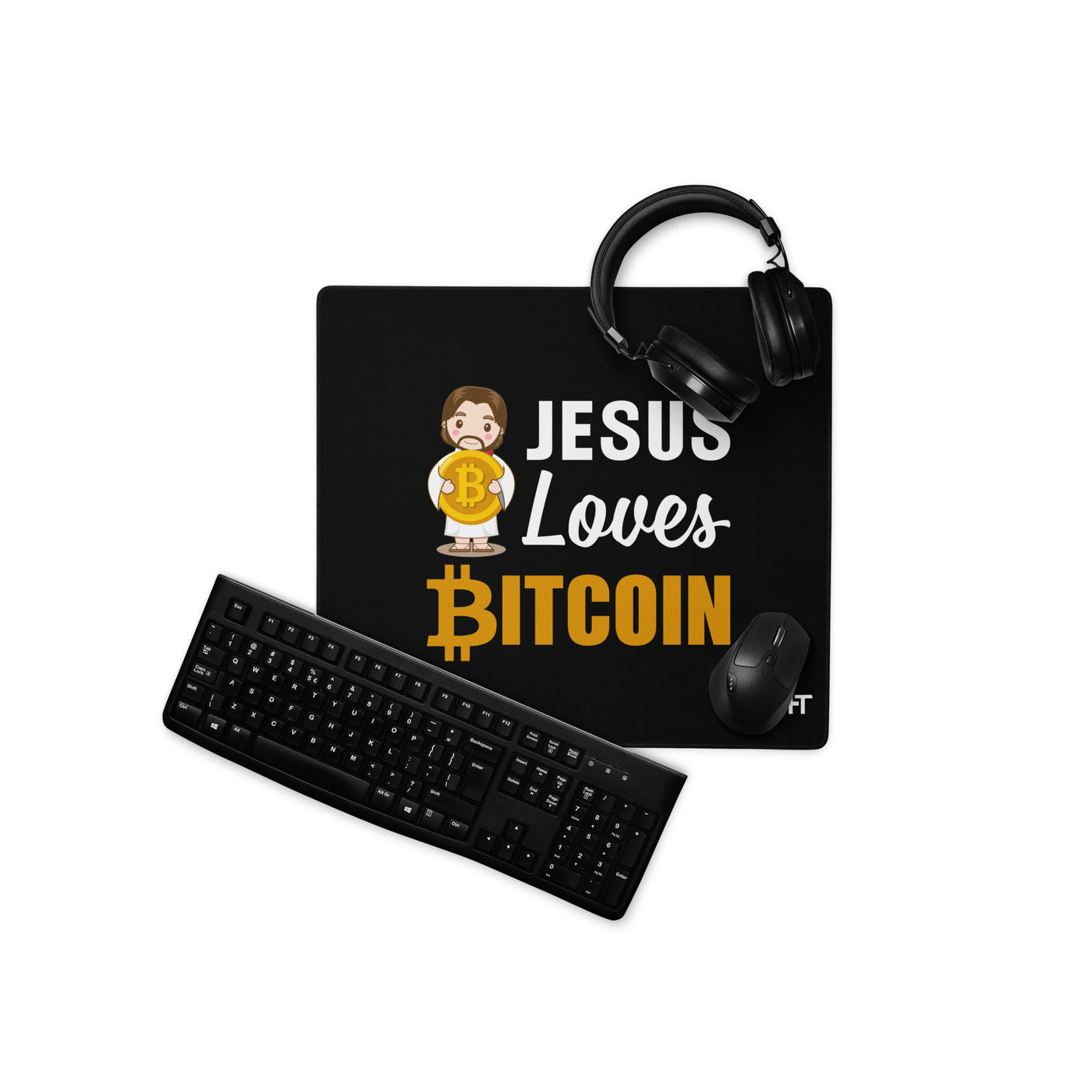 Jesus loves Bitcoin -Desk Mat