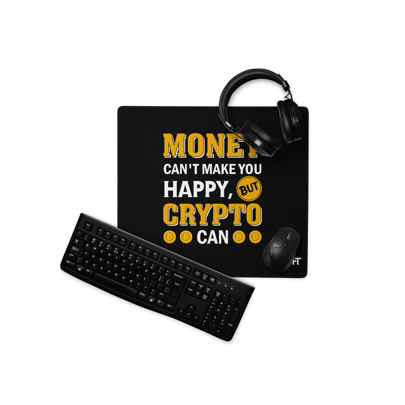 Money can't Buy You Happiness but Bitcoin Can Desk Mat