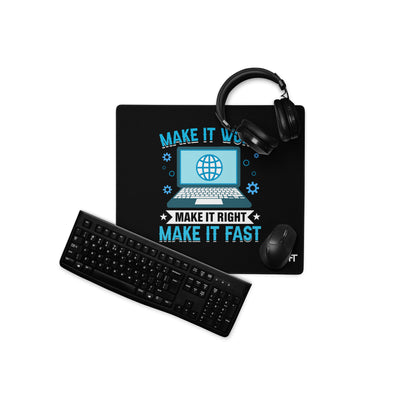 Make it work, make it right and make it fast Desk Mat