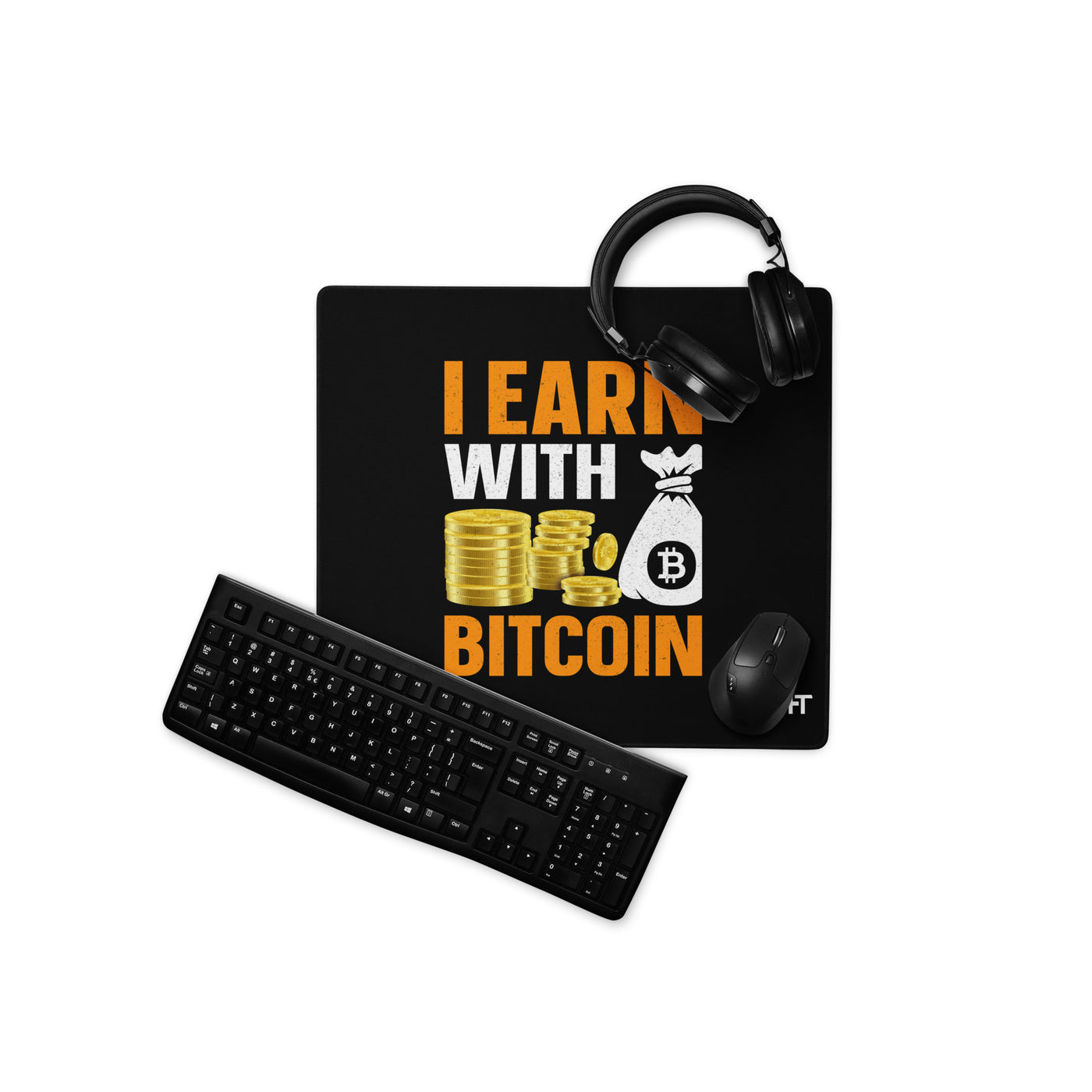 I Earn with Bitcoin - Desk Mat