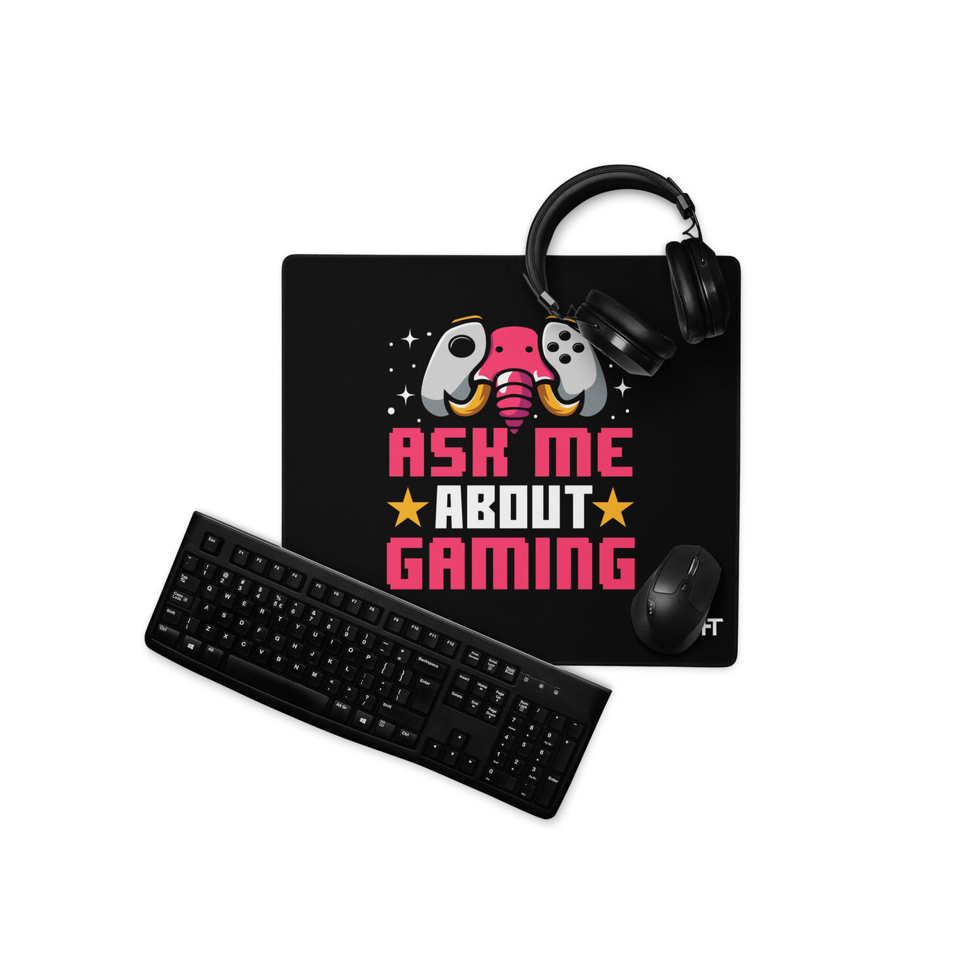 Ask Me About Gaming Desk Mat