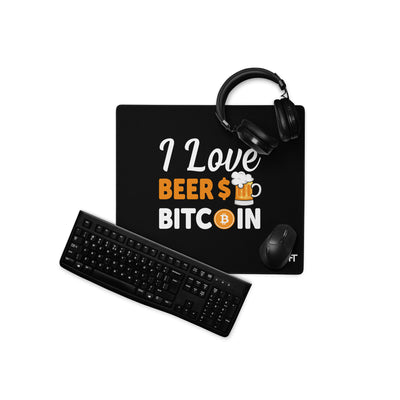 I Love Beer and Bitcoin Desk Mat