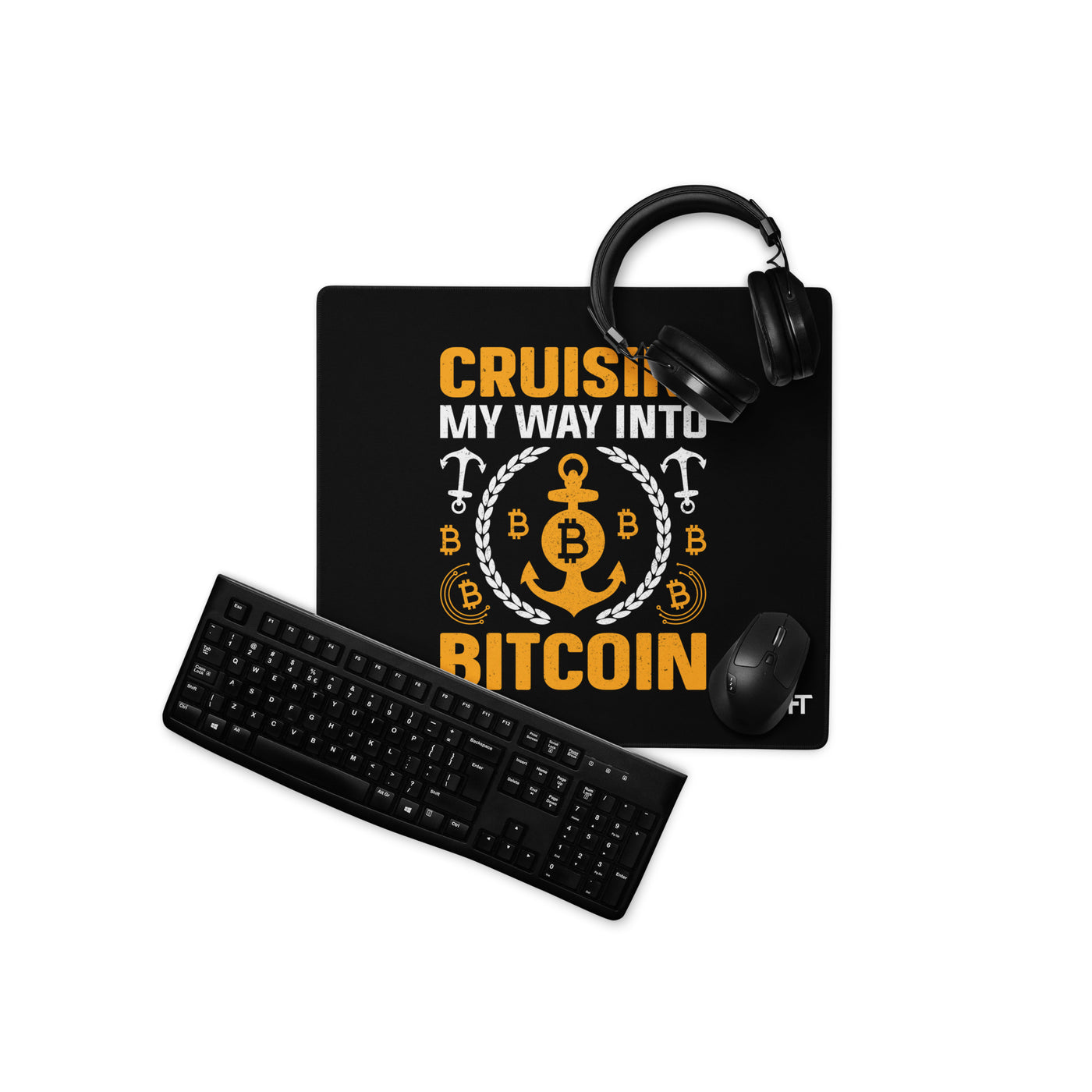 Cruising My Way into Bitcoin - Desk Mat