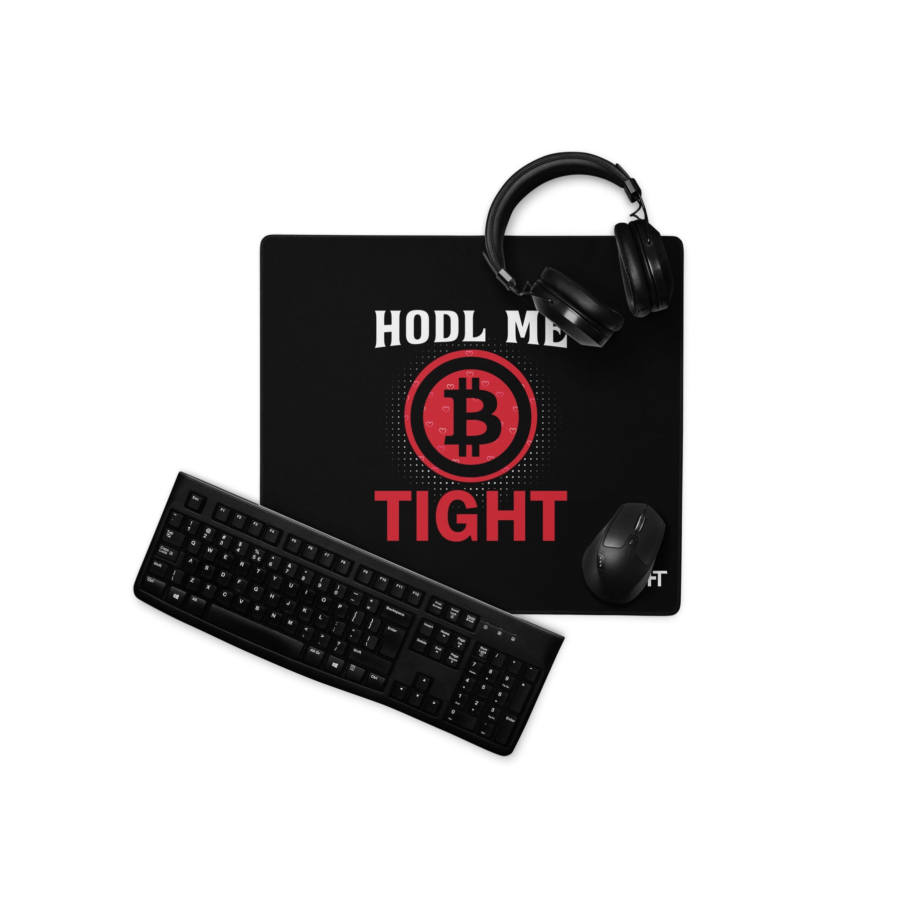 Bitcoin: HODL Me Tight - Desk Mat by MyHackerTech