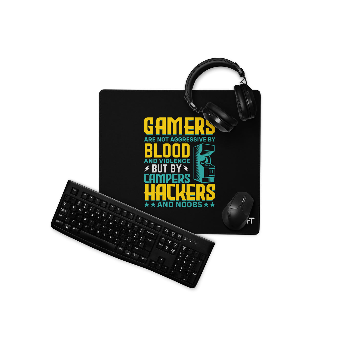 Gamers are not Aggressive by Blood and Violence ( rasel ) - Desk Mat