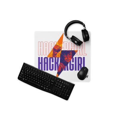 Hacker Girl V1 in Dark Color Text - Desk Mat