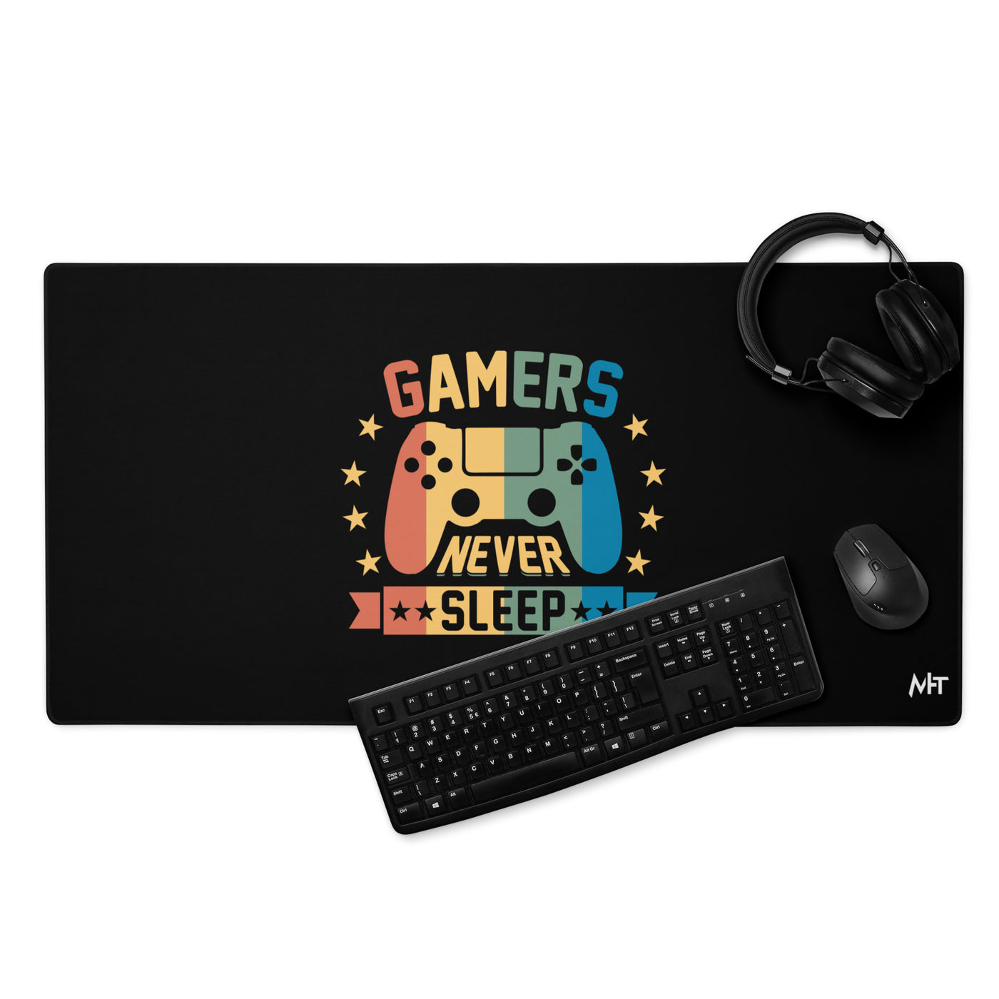 Gamers never sleep - Desk Mat