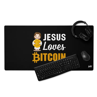 Jesus loves Bitcoin -Desk Mat