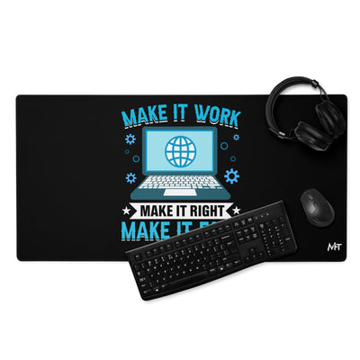 Make it work, make it right and make it fast Desk Mat