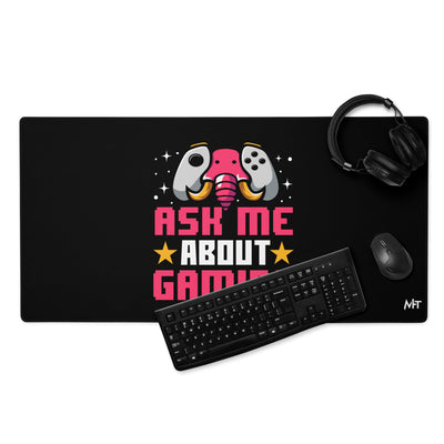 Ask Me About Gaming Desk Mat
