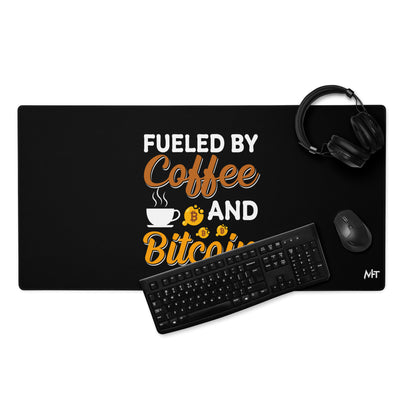 Fueled by Coffee and Bitcoin V1 - Desk Mat