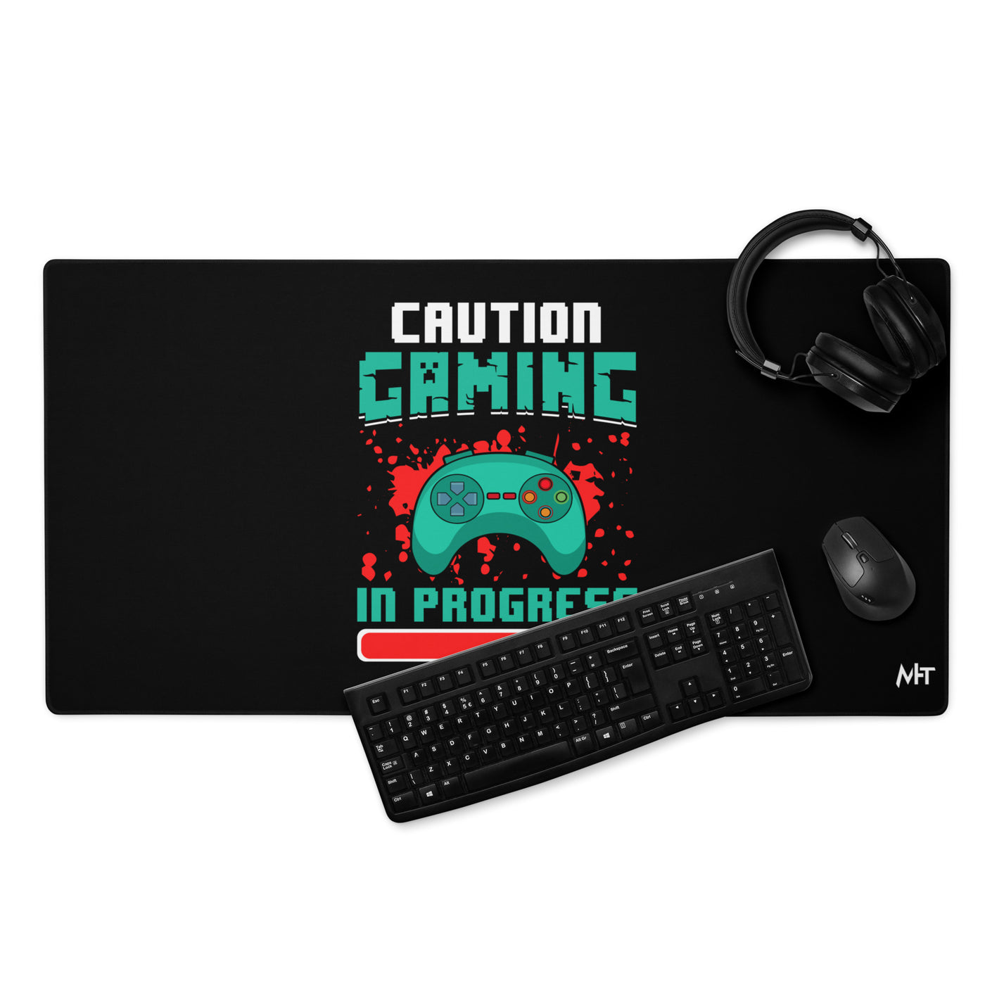 Caution! Gaming In Process Desk Mat