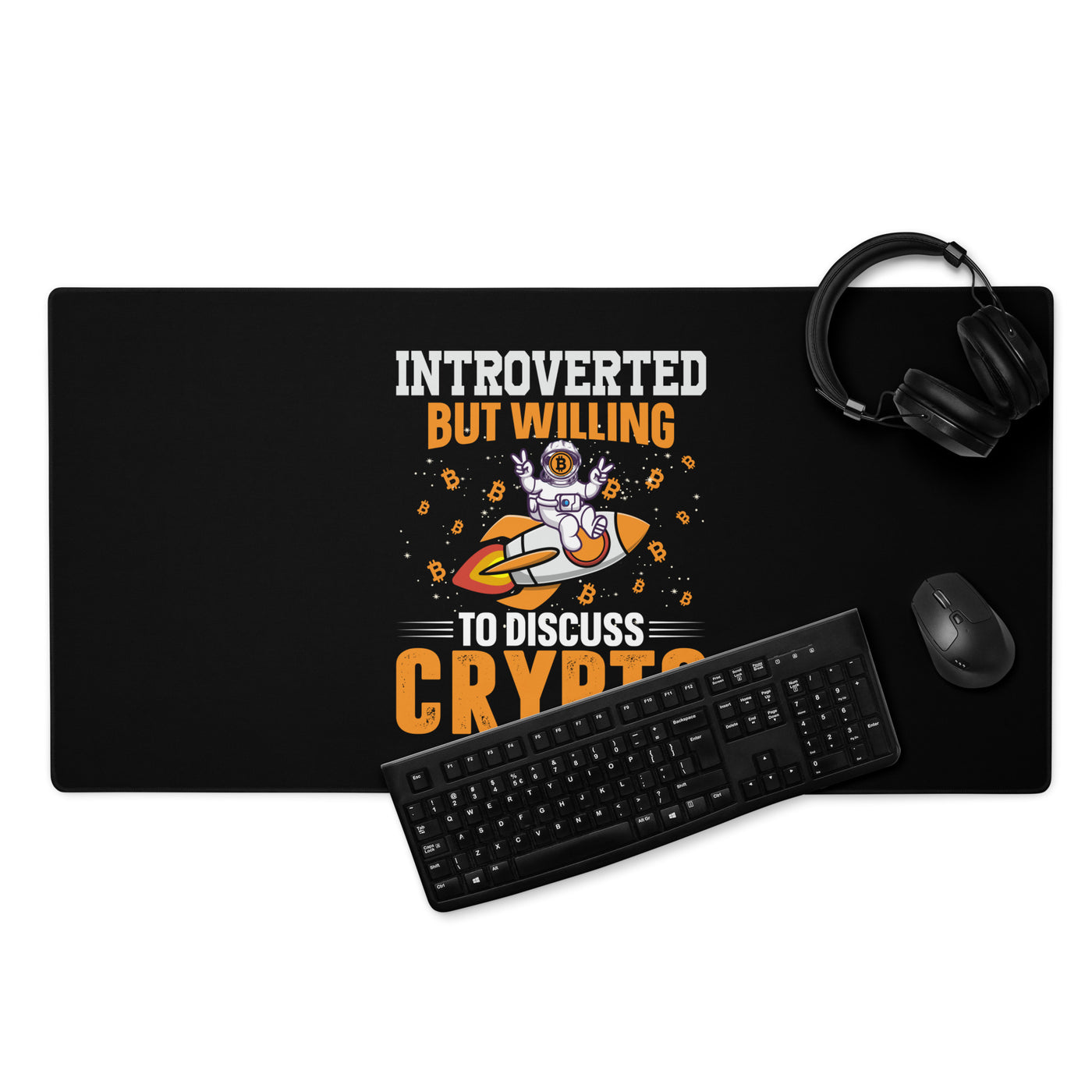 Introverted but Willing to Discuss Bitcoin Desk Mat