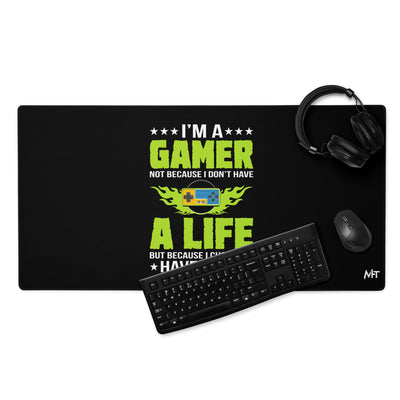 I am a Gamer Green V - Desk Mat