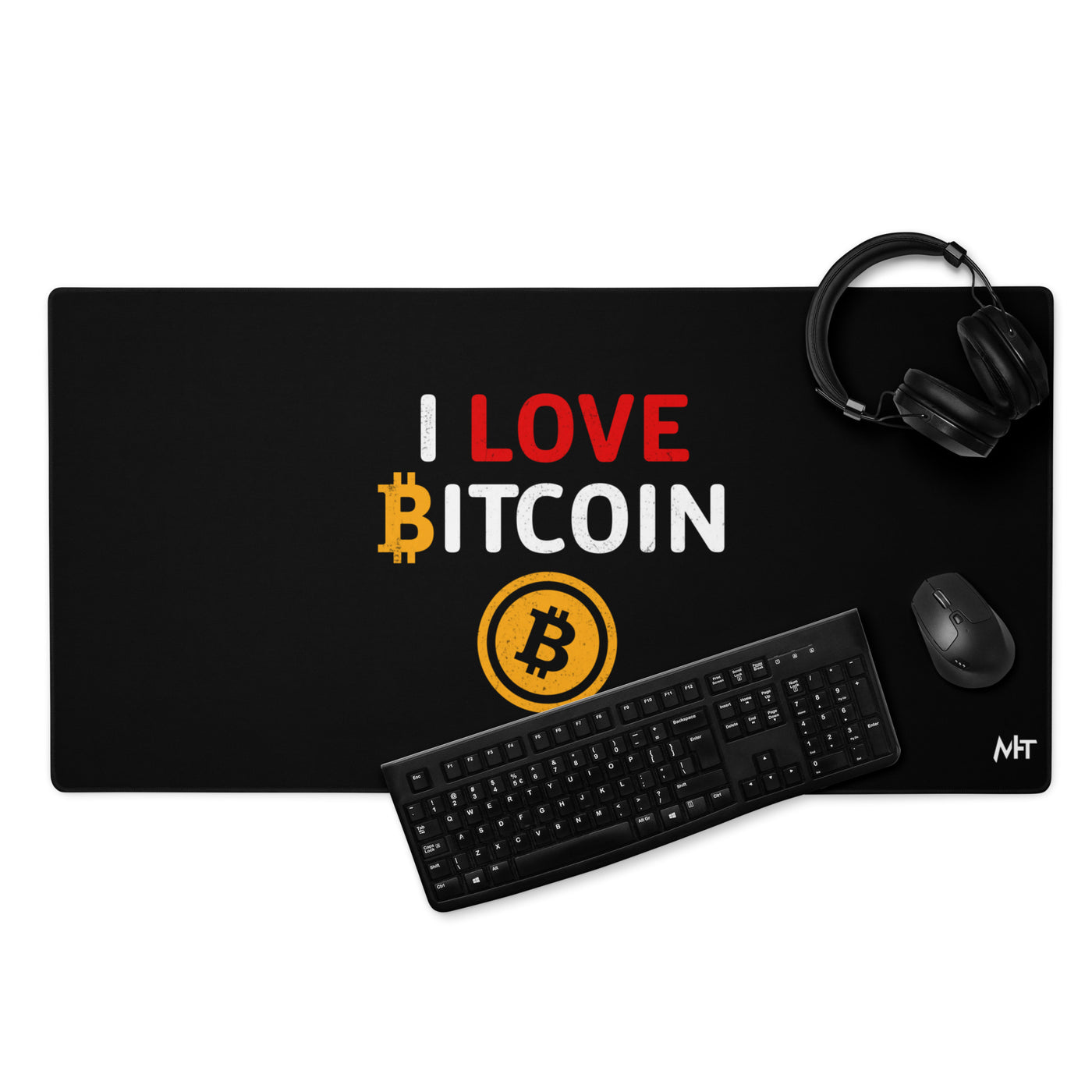 I Love Bitcoin - Desk Mat