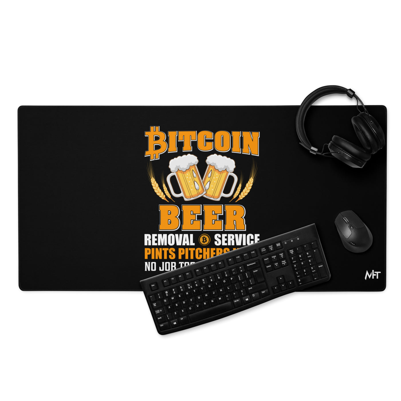 Bitcoin Beer Removal Service -  Desk Mat
