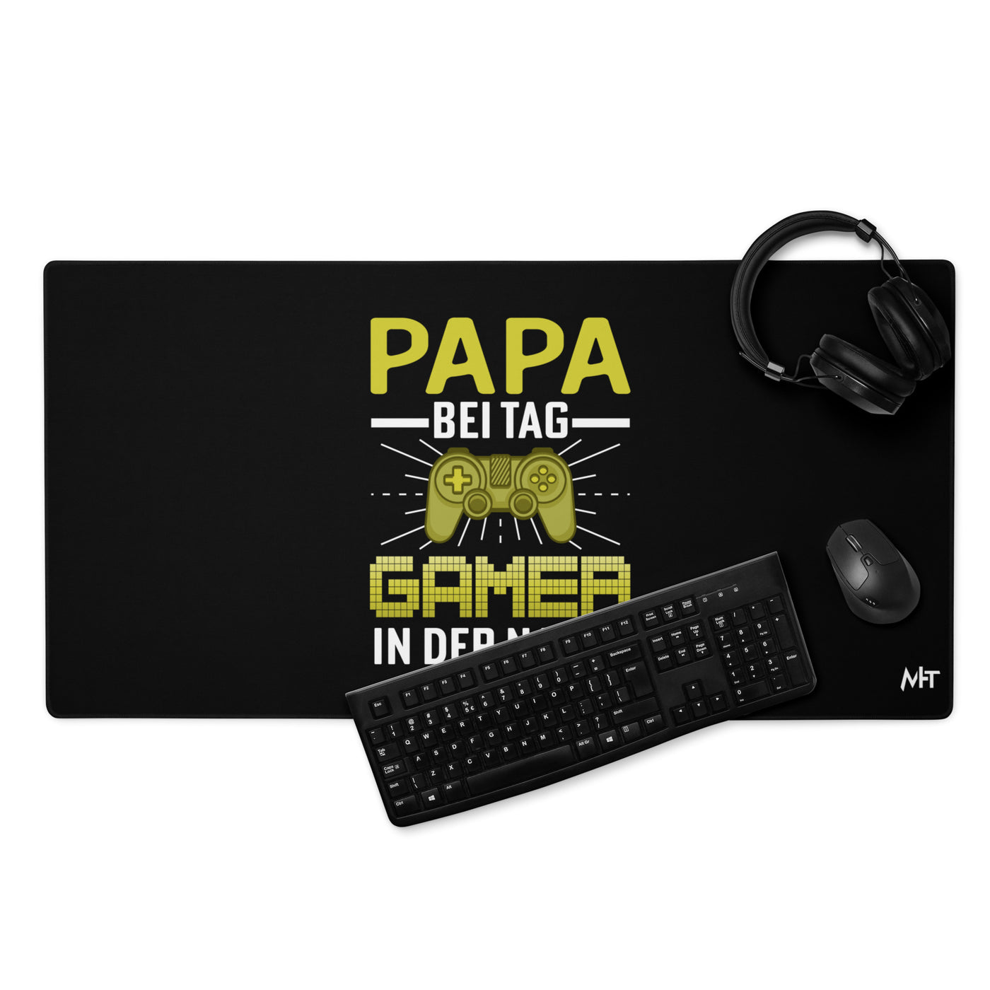Papa Bei Tag Gamer in Der Nacht - Desk Mat
