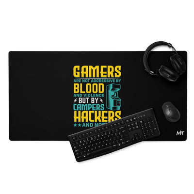 Gamers are not Aggressive by Blood and Violence ( rasel ) - Desk Mat