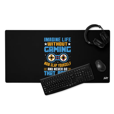 Imagine Life Without Gaming Now Slap Yourself and Never Do that again Rima 15 - Desk Mat