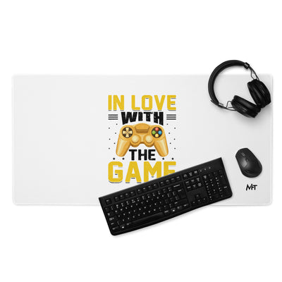 In Love With The Game in Dark Text - Desk Mat