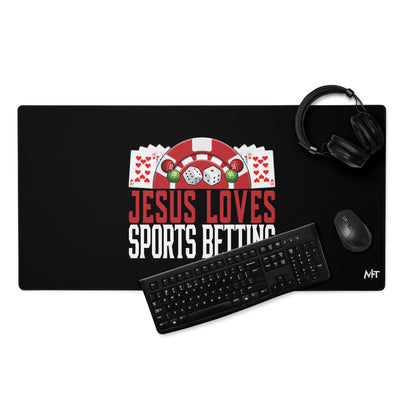 Jesus Loves Sports Betting - Desk Mat