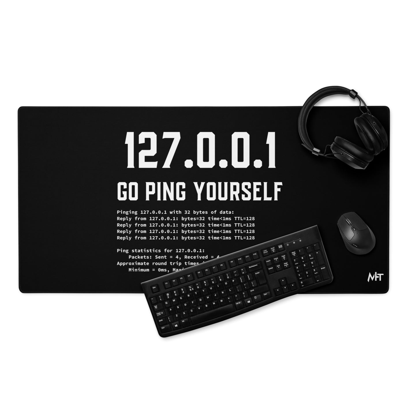 Go ping yourself - Desk Mat