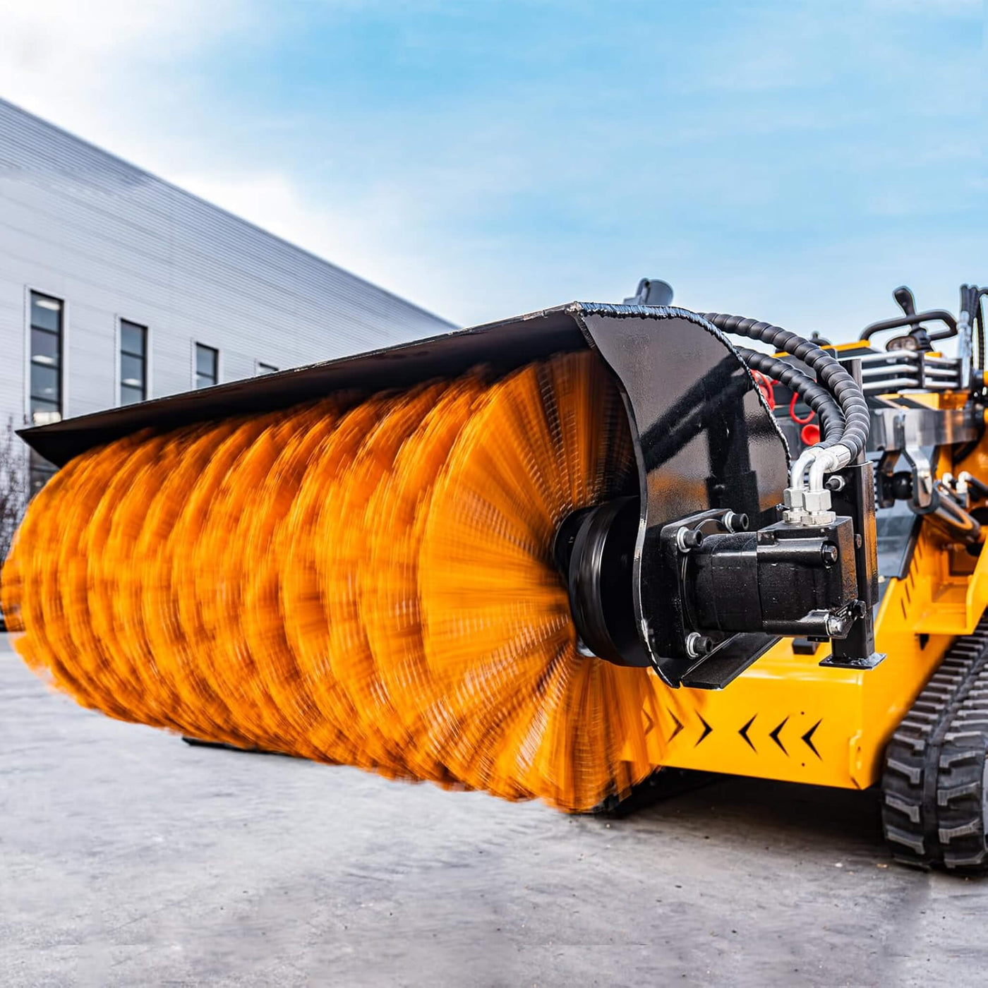 Heavy-Duty 41-Inch Hydraulic Skid Steer Broom Sweeper Attachment With ...
