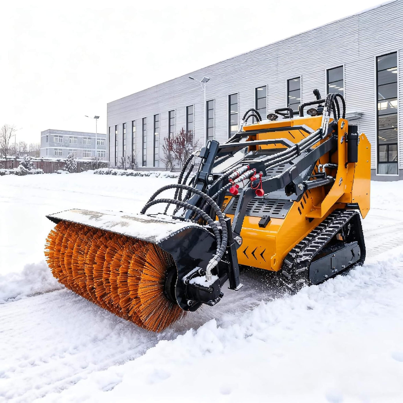 Heavy-Duty 41-Inch Hydraulic Skid Steer Broom Sweeper Attachment With ...