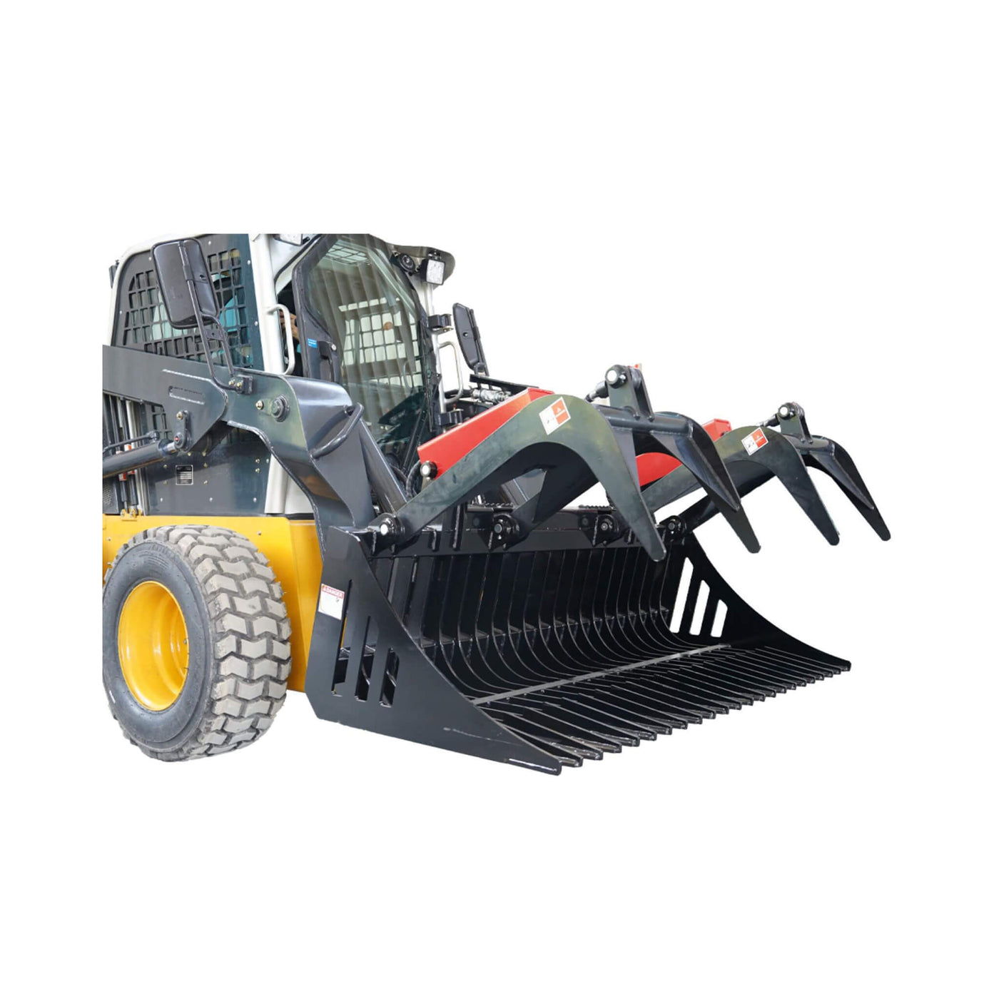 Heavy-Duty 72-Inch Rock Grapple Bucket Skid Steer Attachment With Quick ...