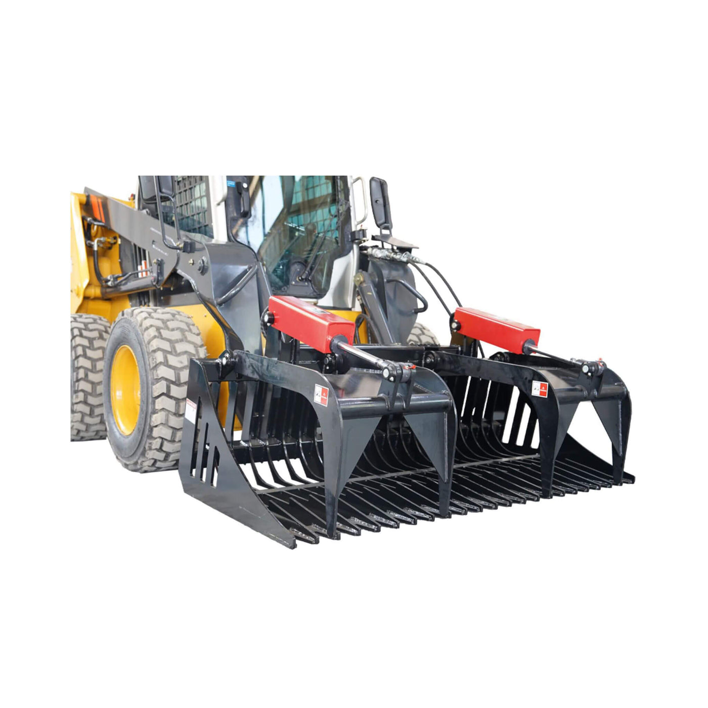 Heavy-Duty 72-Inch Rock Grapple Bucket Skid Steer Attachment With Quick ...