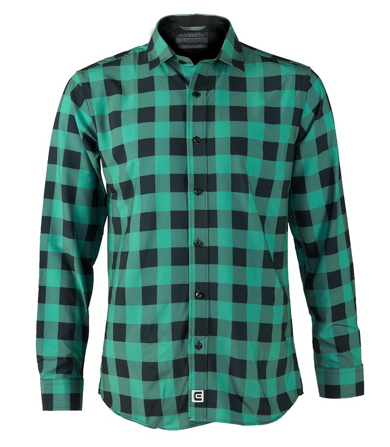 The Titan - Black/Green Plaid Long Sleeve by MyHackerTech