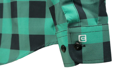 The Titan - Black/Green Plaid Long Sleeve by MyHackerTech