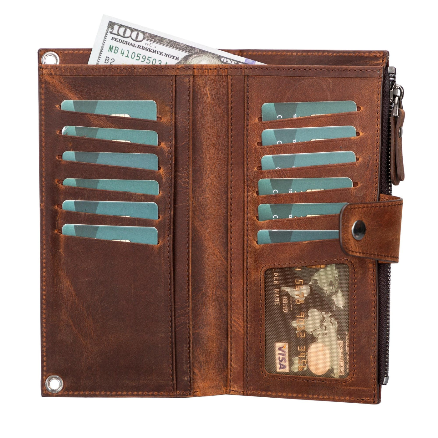 Kaycee Leather Women's Cell Phone Wallet with Strap by MyHackerTech