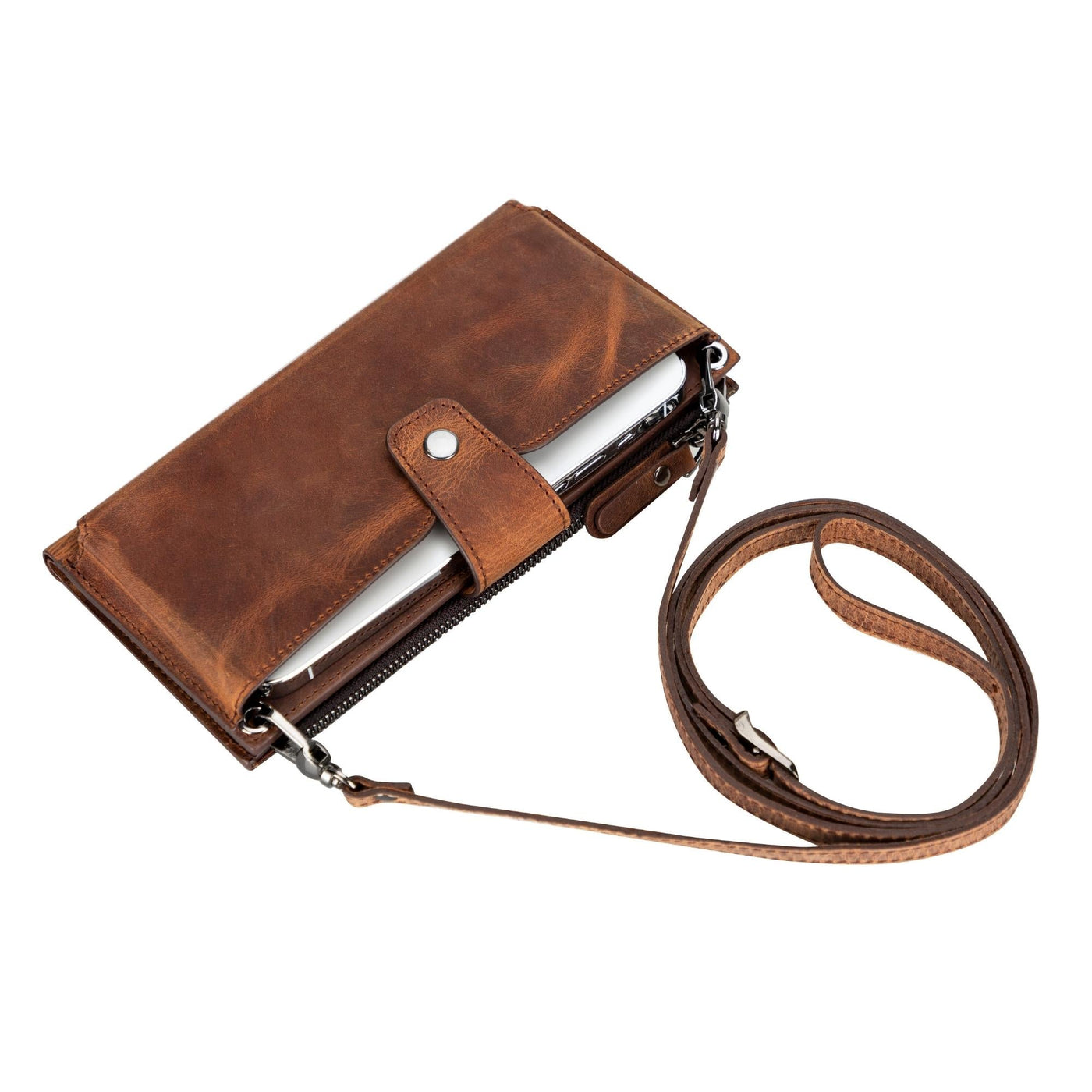 Kaycee Leather Women's Cell Phone Wallet with Strap by MyHackerTech