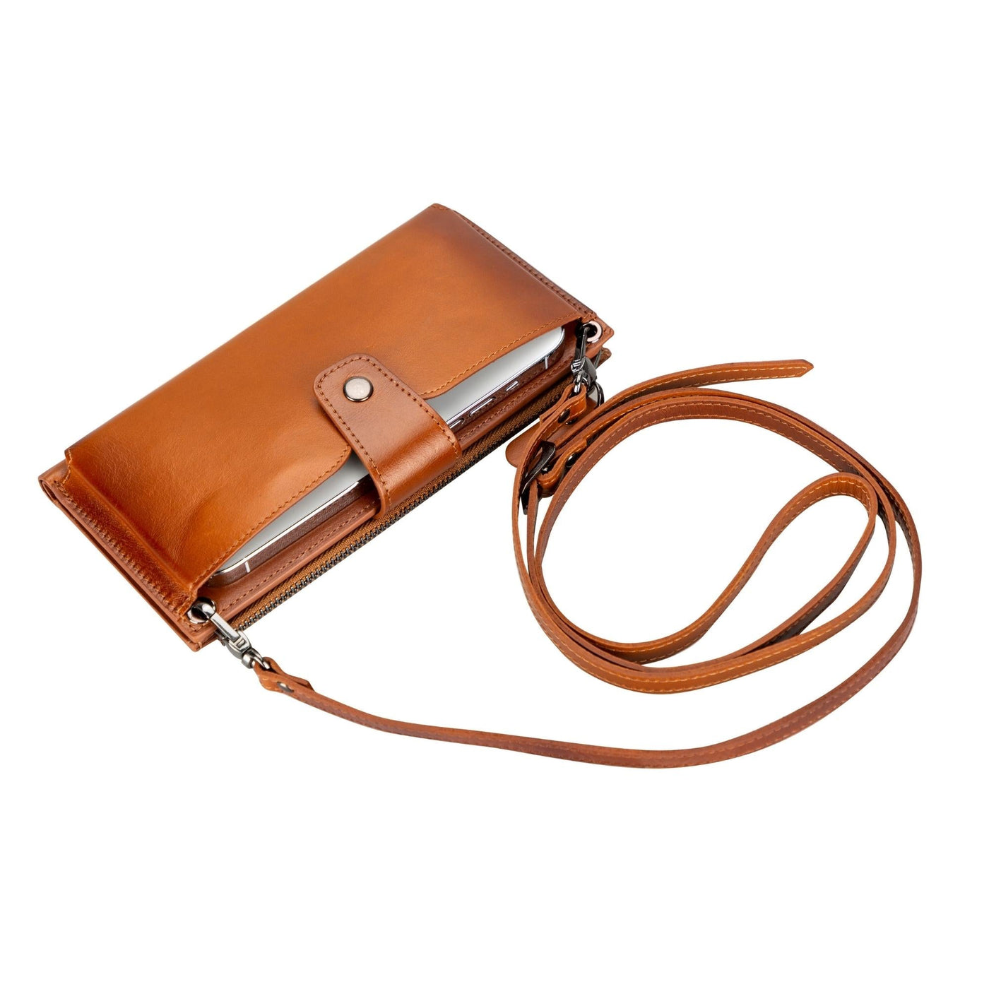 Kaycee Leather Women's Cell Phone Wallet with Strap by MyHackerTech