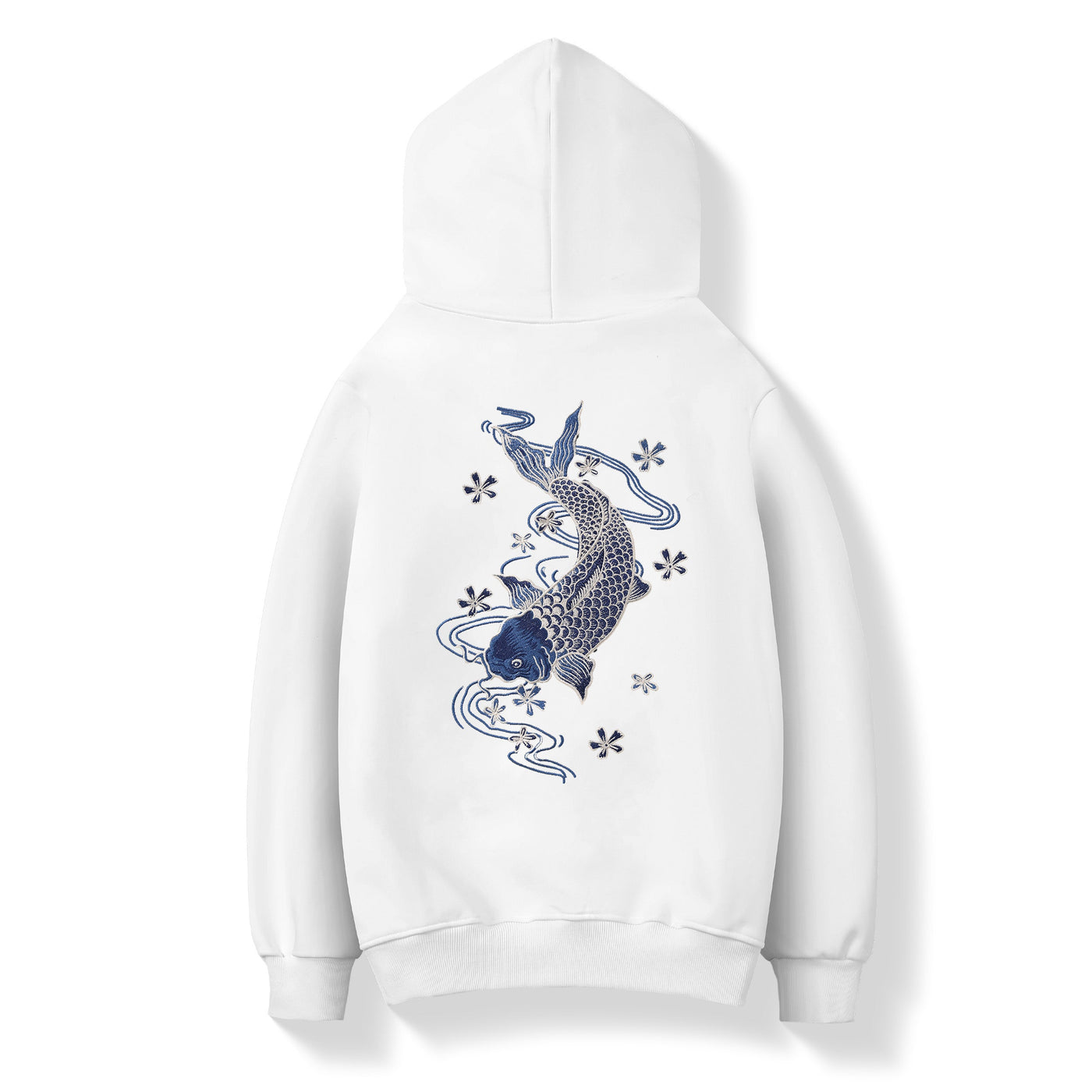 KH9015 Blue Koi Embroidery Hoodie by MyHackerTech