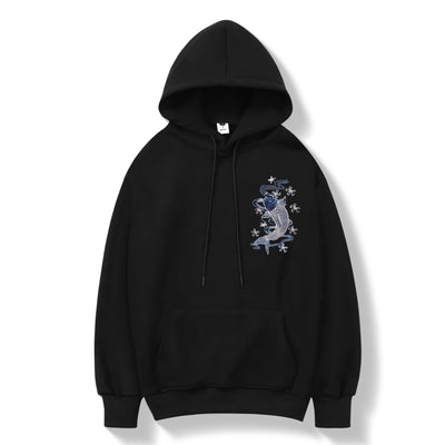 KH9015 Blue Koi Embroidery Hoodie by MyHackerTech